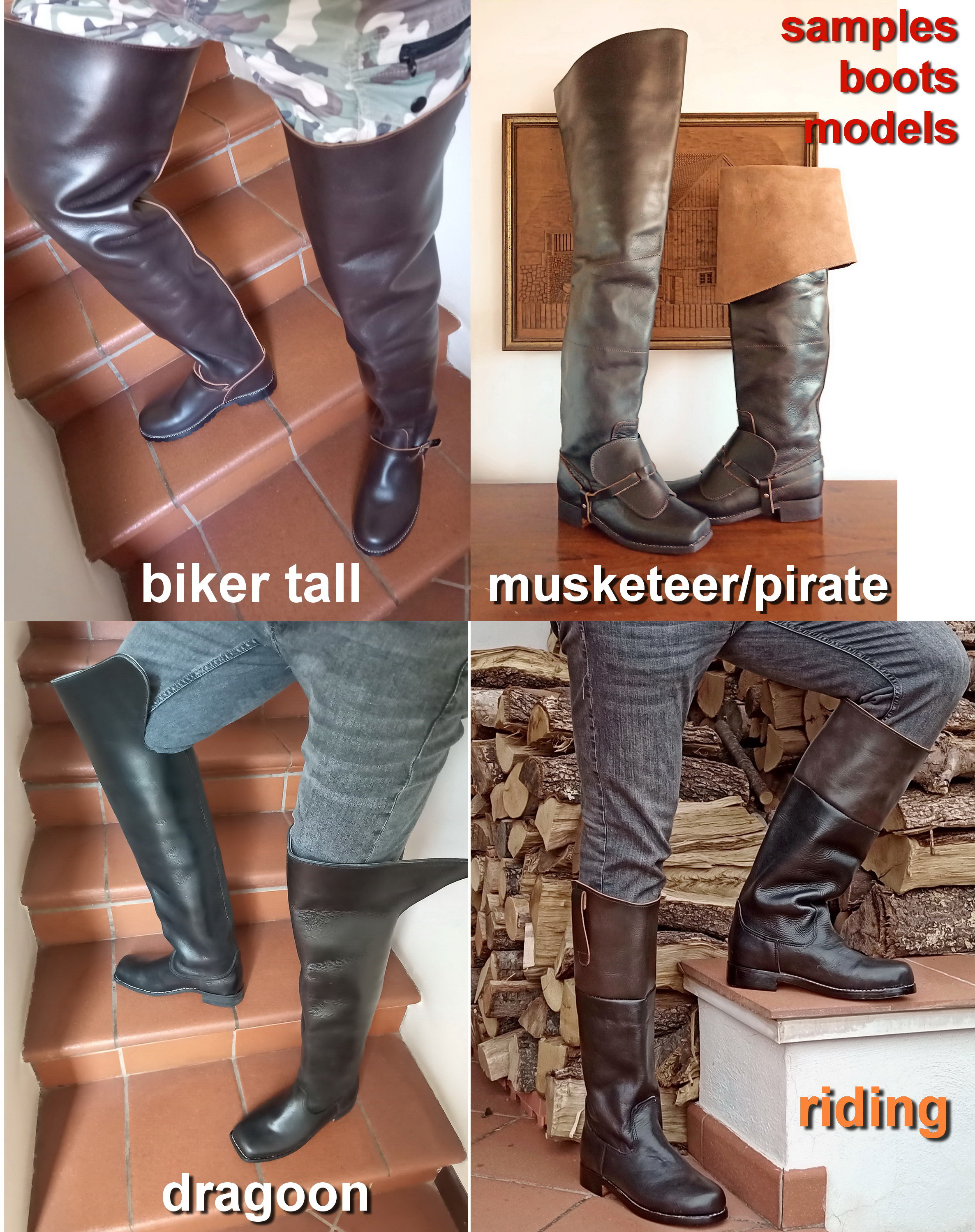 Men Custom Boots Tall Biker Musketeer Pirate Get Your Own
