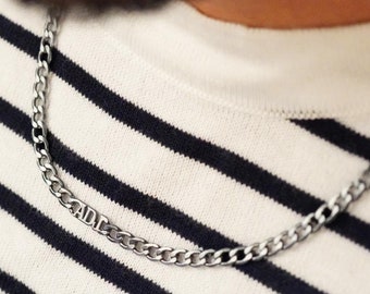Collier prénom homme chaîne cubaine , Collier prénom personnalisé , Collier initiale pour homme , Collier chaîne cubaine , Collier personnalisé , Collier prénom homme