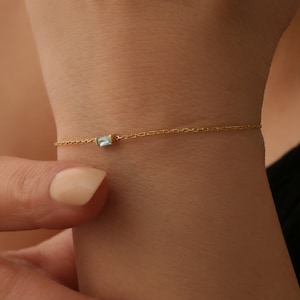 Baguette Birthstone Bracelet, Birthstone Jewelry , Birthday Gift, Birthstone Bracelet for Women, Mothers Day Gift ,Christmas Gift for mother