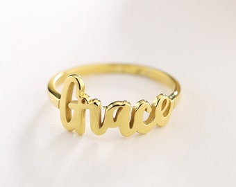 Custom Name Ring, Personalized Ring,Silver Dainty Ring, 14K Gold Name Ring,Daily Ring,Simple Ring,Gift for Her,Birthday,Mother's day gift