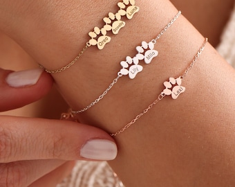Pulseira com estampa de pata • Pulseira com estampa de cachorro/gato • Pulseira personalizada para animais de estimação • Pata de cachorro • Joias que aceitam animais • Presente para quem ama animais de estimação • Pulseira para animais de estimação, presente para mãe