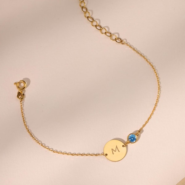 Pulsera personalizada con nombre y piedra de nacimiento, pulsera con piedra de nacimiento, pulsera grabada, regalo para un ser querido, pulseras de pareja, pulsera de la amistad