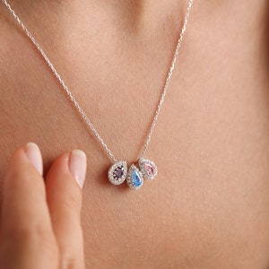 Customized top birthstone necklace