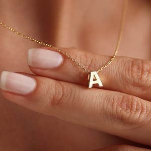 Dainty Sterling Silver Initial Necklace: Personalized Letter Jewelry
