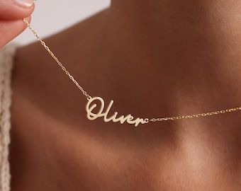 Custom Name Necklace, 14K Gold Plated Name Necklace, Personalized