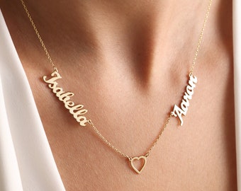 Personalized Two Names Necklace, Twin Gift,Personalized Jewelry, Custom Name Necklace, Personalized Gifts, Baby Shower,Mother's day Gift mom