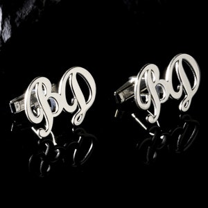 Personalized Name Cufflinks - Customized Cufflinks - Groom Wedding Cufflinks - Groomsmen gift - Initials Cufflinks - Sterling Cufflinks