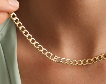 Collana a catena cubana Miami in oro massiccio 14K, collana a catena barbazzale, collana personalizzata, catena barbazzale, regalo per le donne, regalo per gli uomini, regalo per la festa della mamma