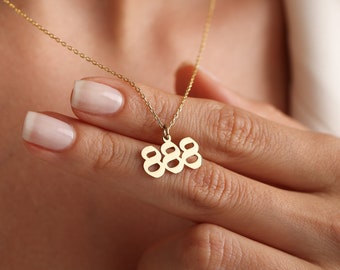 Collana con numero angelico, 111, 222, 333, 444, 555, 666, 777, 888, regalo personalizzato, gioielli personalizzati, collana con numero, regalo di Natale