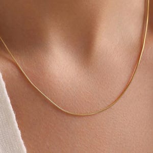 Gold Herringbone Necklace, 925 Sterling Silver Chain Necklace,  Herringbone Chain, Snake Necklace for Her, Everyday Necklace for Women,