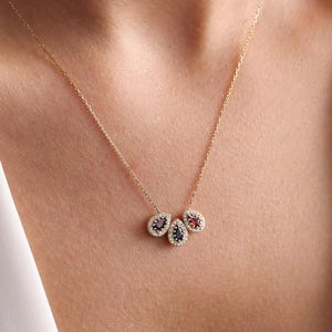 Birthstone Necklace, Mom Necklace, Mother's Birthstone Jewelry, Birthday Gifts, Christmas gift for Mom, Personalized Gift,Birthstone Jewelry