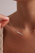 Baguette Birthstone Necklace, Family Birthstone Necklace, Personalized Gift, Mother&#39;s Birthstone Jewelry ,Gift for Mom,Birthday Gift,