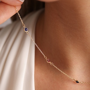 Personalized Family Birthstone Necklace,Birthstone Necklace,Birthstone Jewelry,Dainty Necklace,Mother&#39;s Birthstone Jewelry,Mother&#39;s day gift