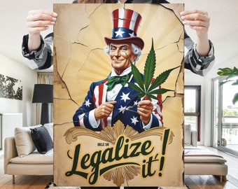 Vintage Uncle Sam 'Legalize It' Poster: Retro Dorm Room Art