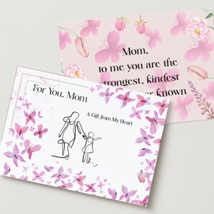 Presente para impressão para você, mãe | Carta sincera para a mãe | Download digital para o Dia das Mães | Presente emocionante da filha | PDF A4