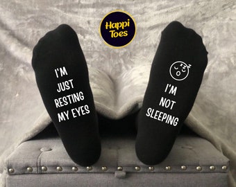 Do Not Disturb Socks, I'm Just Resting My Eyes Socks, I'm Not Sleeping Fun Socks, Novelty Gift Socks, Gift For Him, Gift For Her, Socks Gift