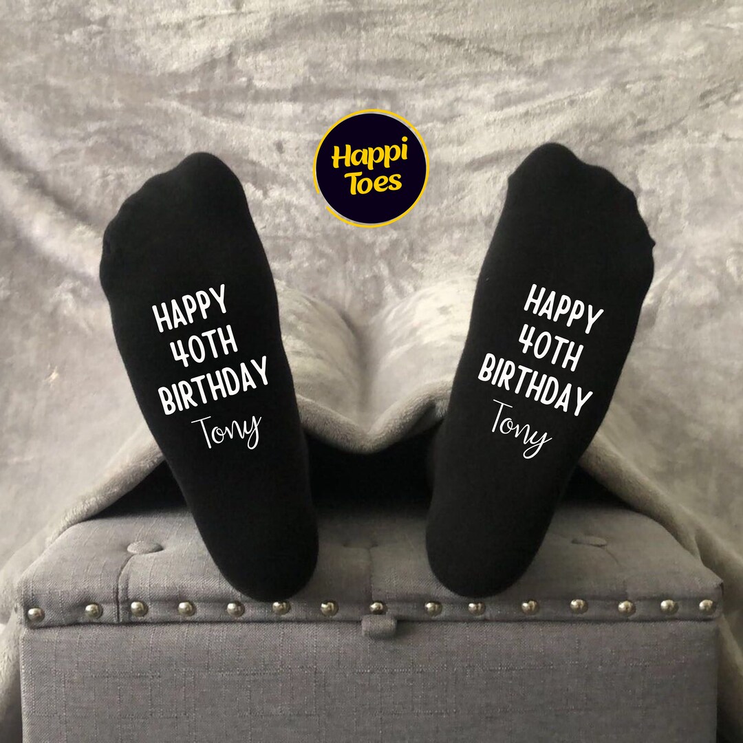 Personalised 40th Happy Birthday Socks Custom Birthday Socks - Etsy UK