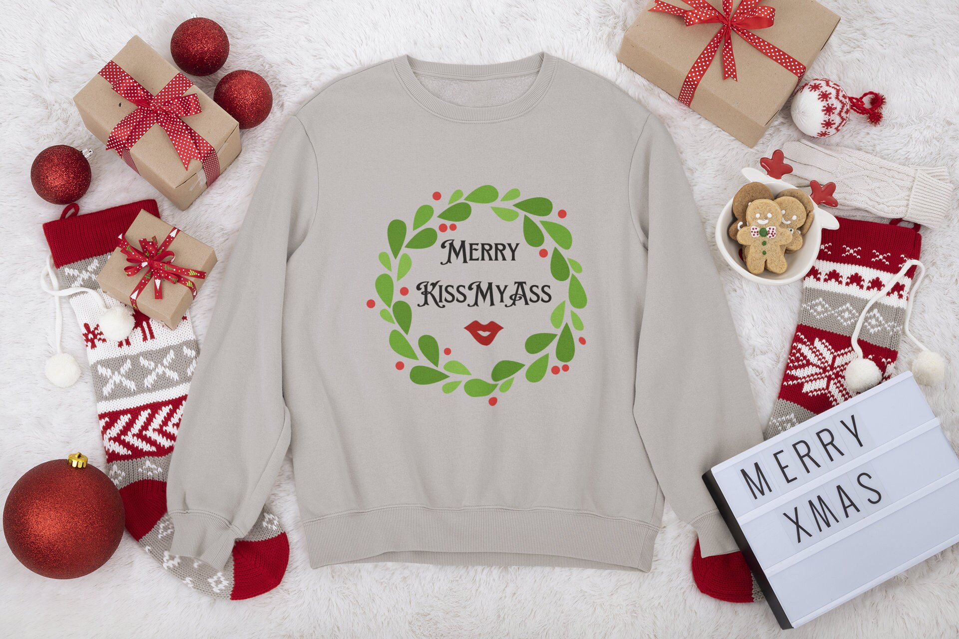 Merry kiss 2025 my arse jumper
