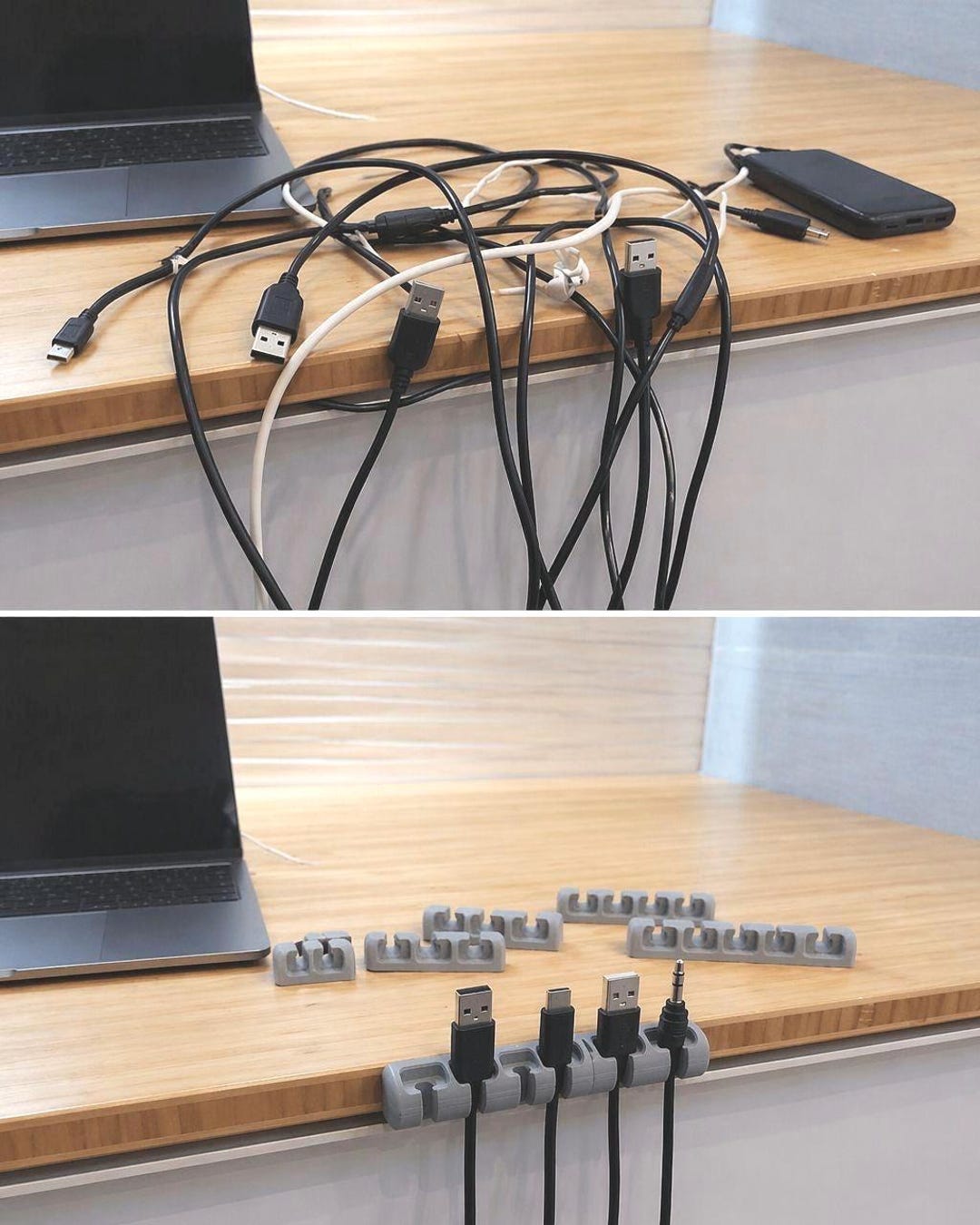 Tidy Gaming and Office Desk | Desk Cable Organizer Modular Set of 2–5 ...
