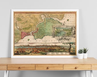 Turkish Art, Map Of Constantinople, Historical Istanbul, Old Byzantine