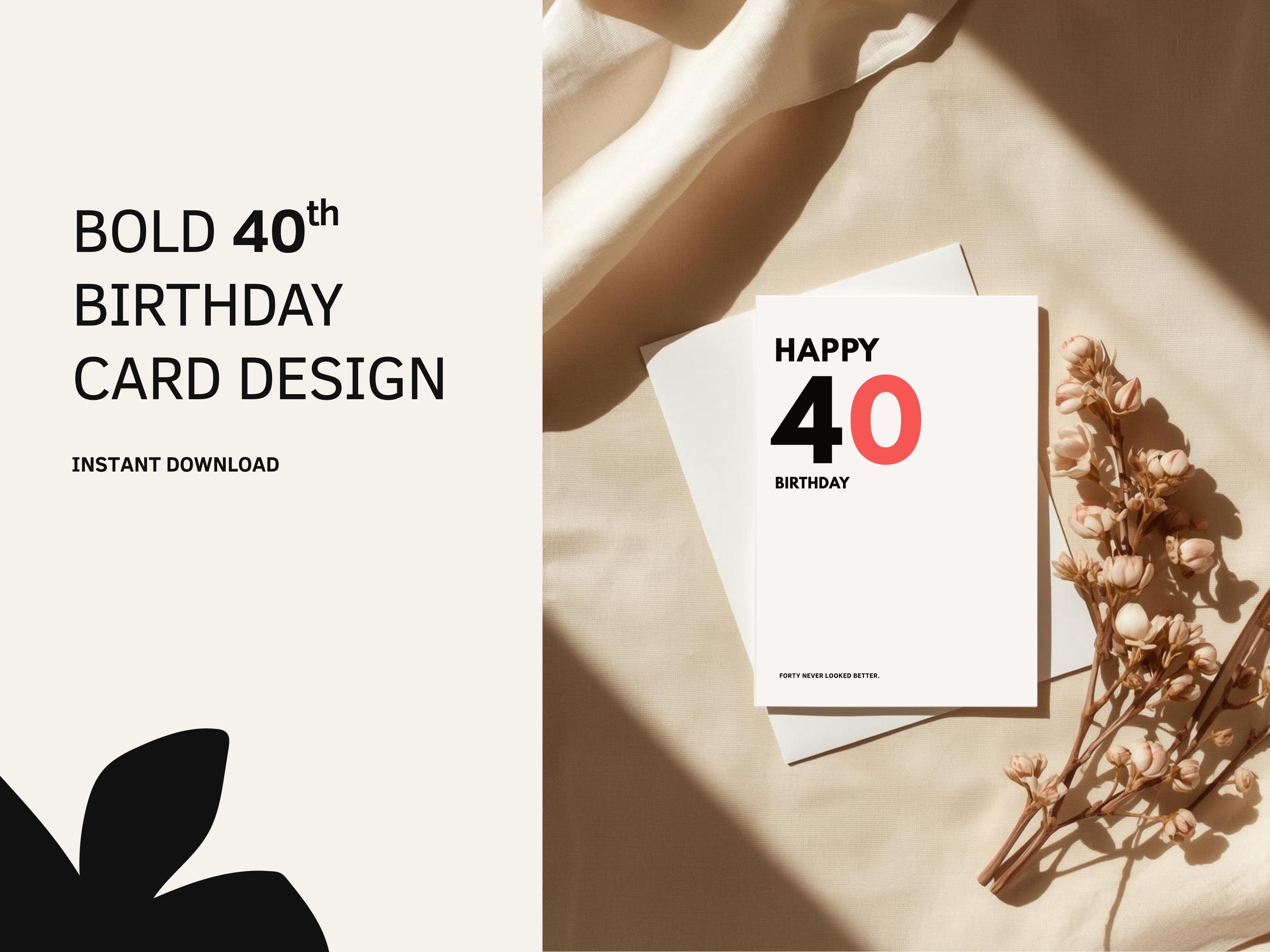 40th Birthday Card Printable | Editable Canva Template | Animated ...