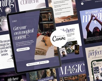 100 Spiritual Instagram 4:5 Portrait Templates | Magical Instagram Templates | Witch & Wizards Instagram Posts | Canva Templates | ITM002