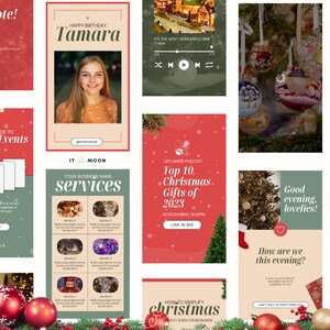 50 Christmas Instagram Story Templates Winter Instagram Story Templates Holiday Instagram Stories Canva Templates ITM007 image 4