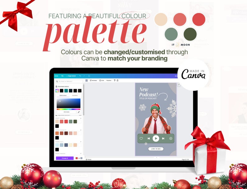 50 Christmas Instagram Story Templates Winter Instagram Story Templates Holiday Instagram Stories Canva Templates ITM007 image 6