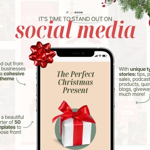 50 Christmas Instagram Story Templates Winter Instagram Story Templates Holiday Instagram Stories Canva Templates ITM007 image 3