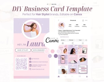 Instagram Business Card Template | Beauty Business Template | DIY Canva Business Card Template | Canva Templates | ITM003