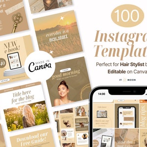 100 Gold Instagram-Vorlagen | Luxus Instagram Vorlagen | Ästhetische Instagram Posts | Canva Vorlagen | ITM008