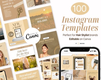 100 Gold Instagram-Vorlagen | Luxus Instagram Vorlagen | Ästhetische Instagram Posts | Canva Vorlagen | ITM008