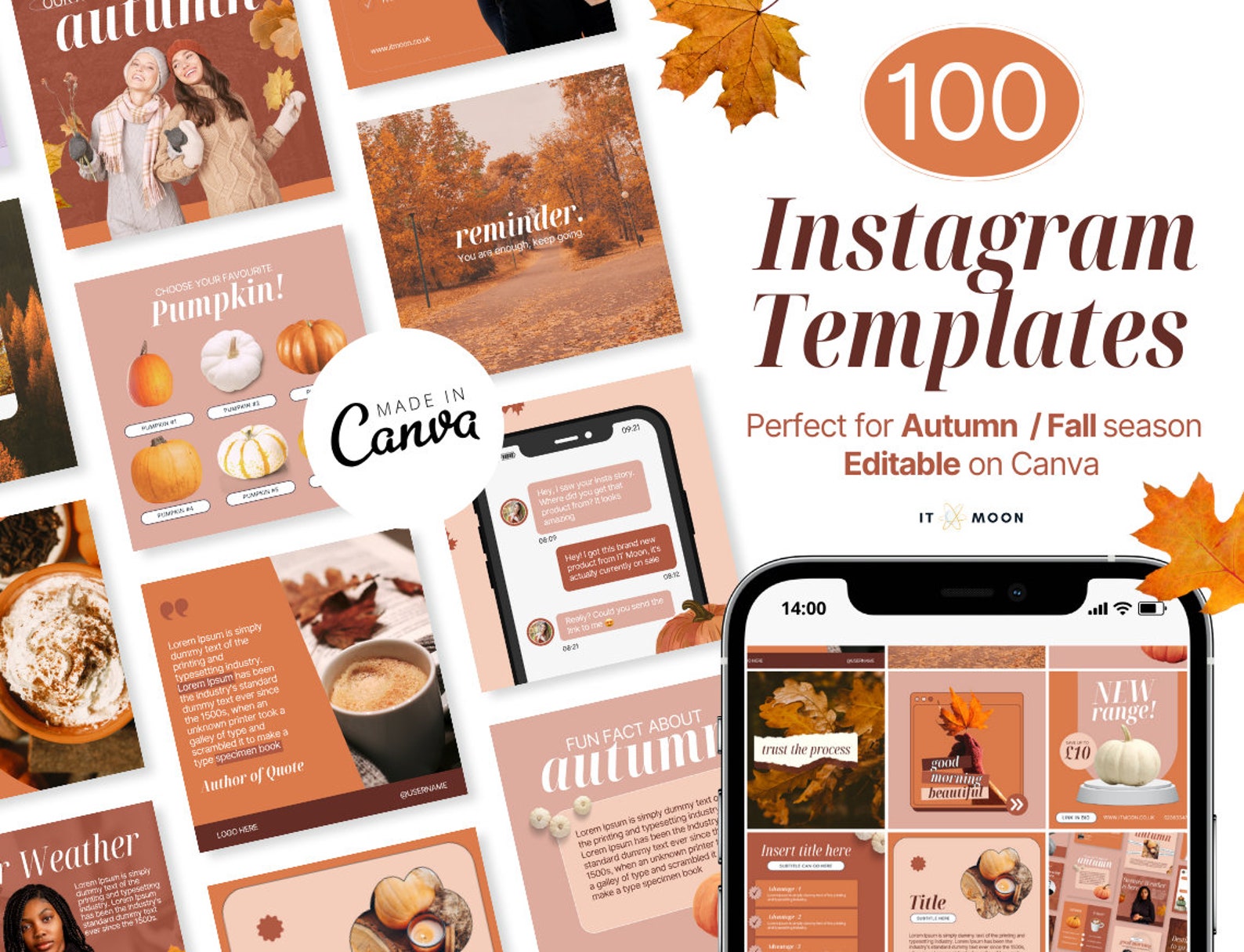 Fall Instagram Model 100 Autumn Instagram Templates | Fall Instagram Templates | Cosy ...