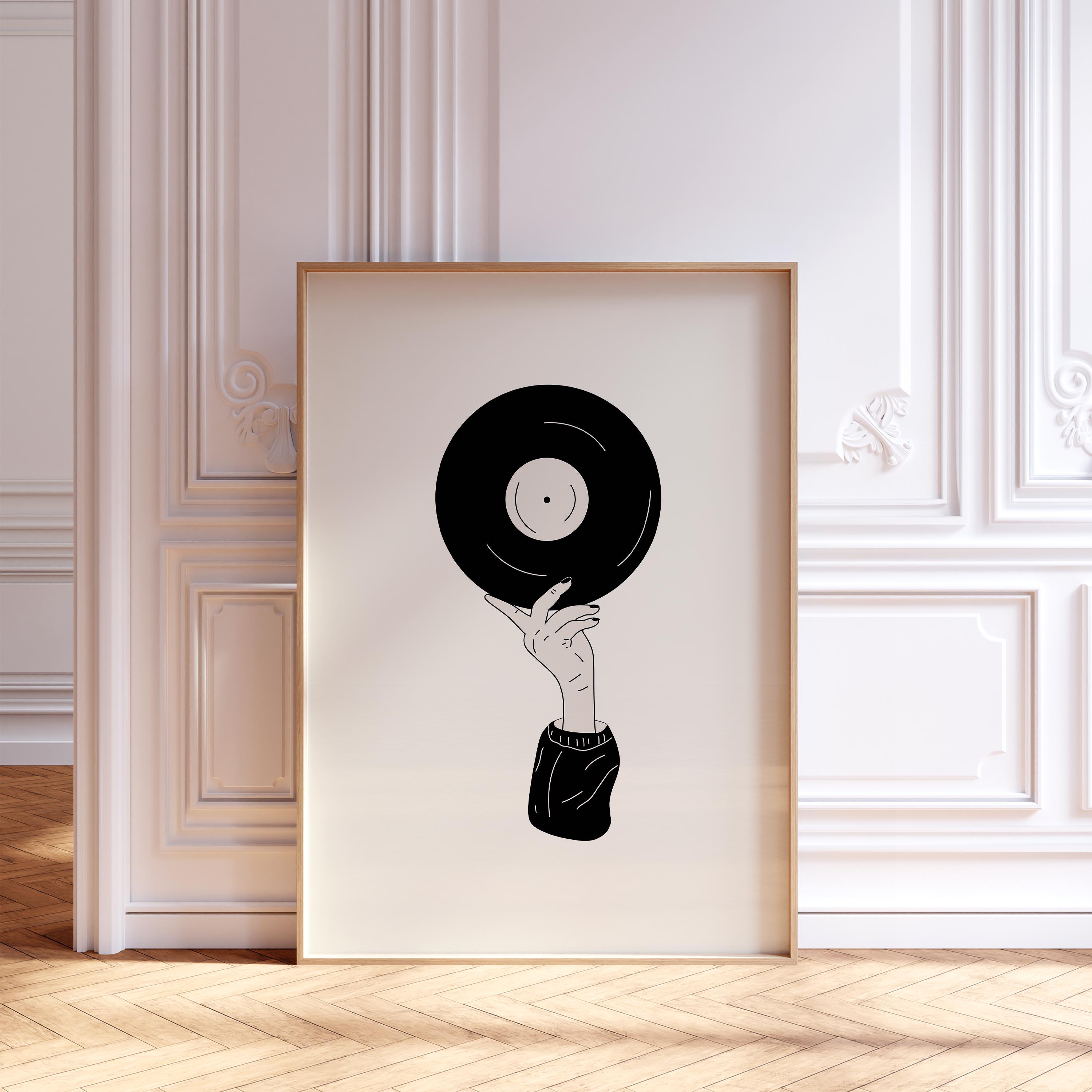 Vinyl Record Wall Art Print: Trendy Dorm Room Decor (digital