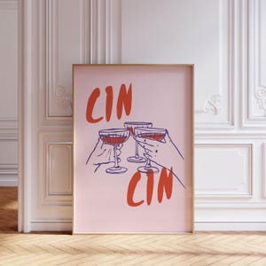 Cin Cinプリント、レトロワインプリント、バーカートアート、レトロカクテルポスター、レトロドリンクデコレーション、ヴィンテージワインプリント、乾杯ポスター、キッチンウォールアート