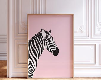 Pink Zebra Print, Abstract Animal Wall Art printable Digital Download, nursery wall art kids room prints, printable nursery, zeebra wall art