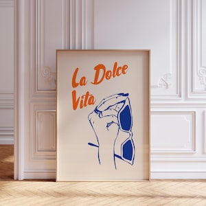 La Dolce Vita print, wall art, feminist poster, summer vacation decor, gift, digital download, cafe print, beautiful life printable