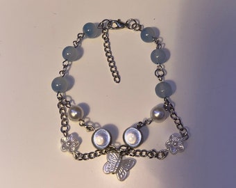 Corpse Bride inspired bracelet- corpse bride- Tim burton movie- blue-