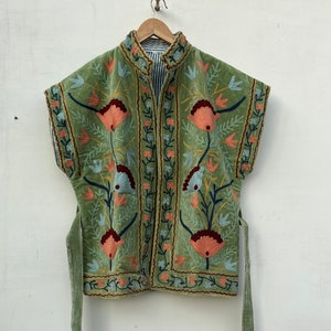 Suzani Velvet vest handmade jacket's, women's clothing,gift for her