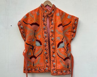 Suzani Velvet vest handmade jacket&#39;s, women&#39;s clothing,gift for her