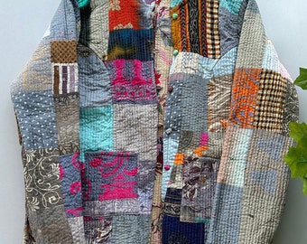 ジャケット・アウター CREST clothing Patchwork Shell Jacket Multi Presley Quilted Patchwork Belted Jacket | Sea New York