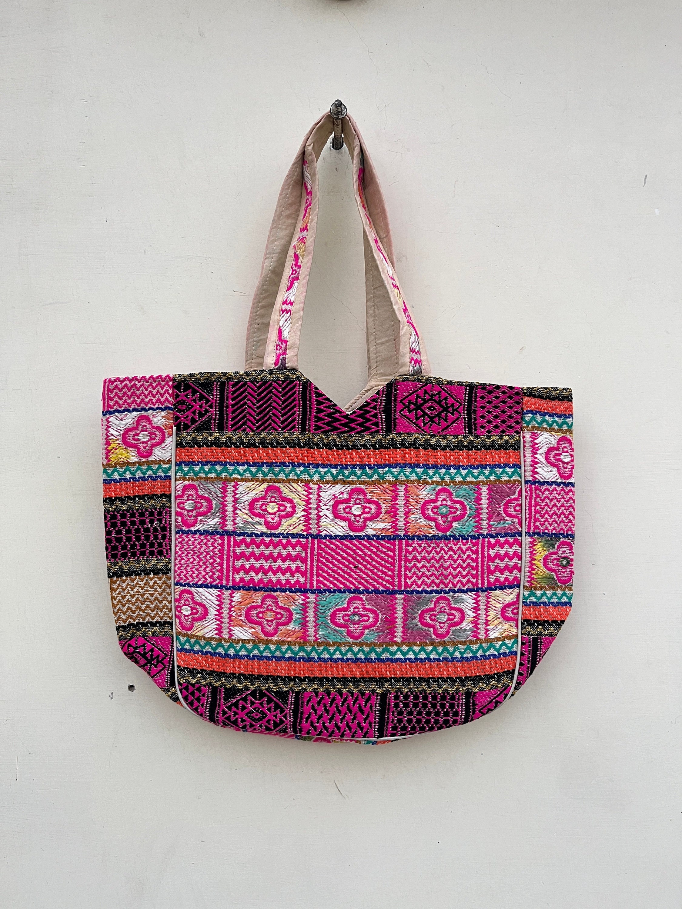 Indian Patchwork Tote Shoulder Patch Bag Cotton Eco Friendly