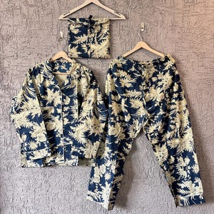 Handmade Cotton Pajama Set: Soft Floral Print Loungewear