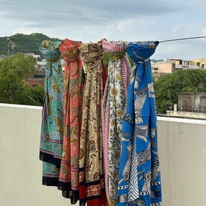 Hand Block Print Cotton Pareo: Indian Sarong Beach Cover-Up