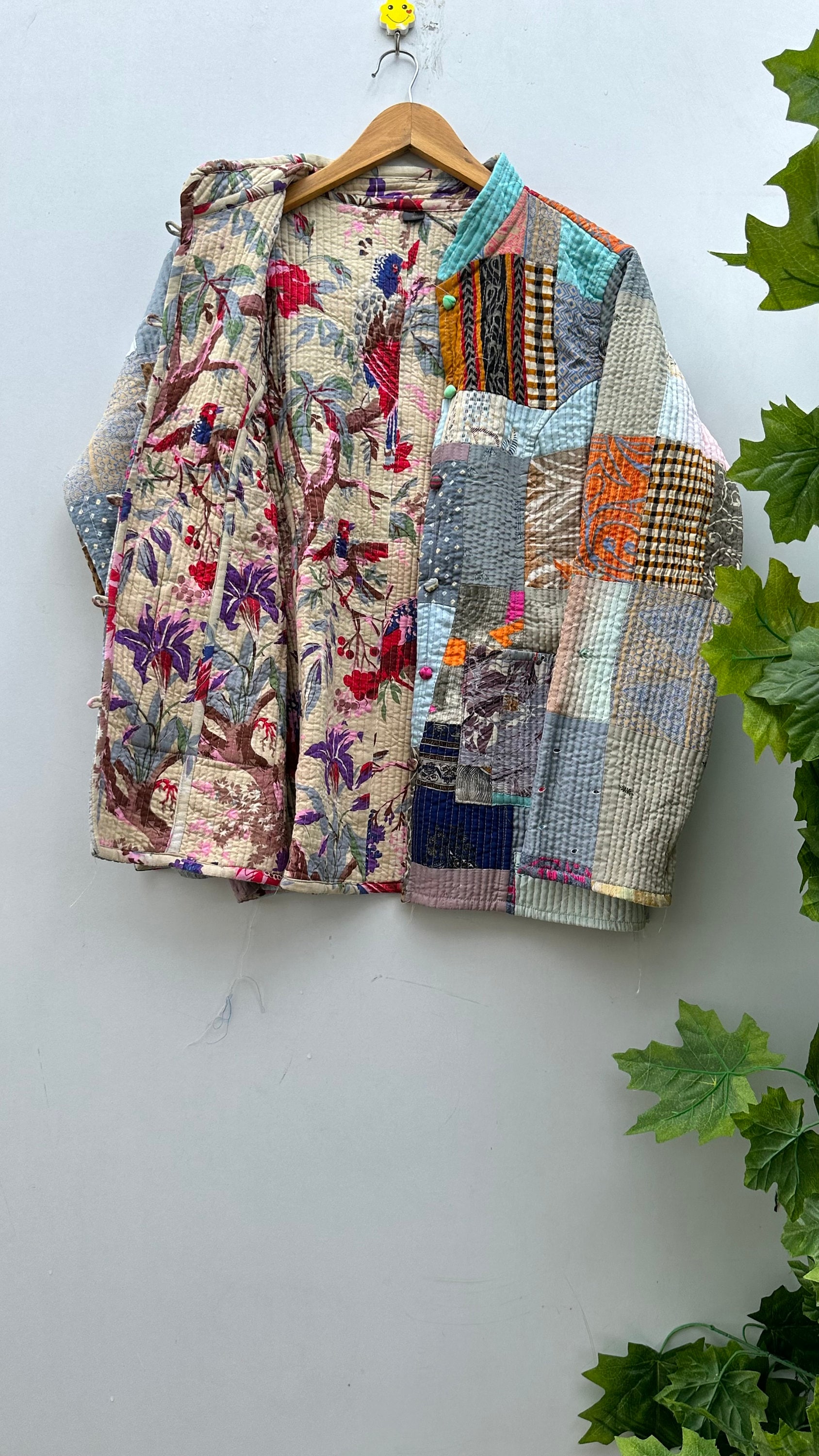 Handmade Silk Quilted Patchwork Jacket | Boho Style Wearable