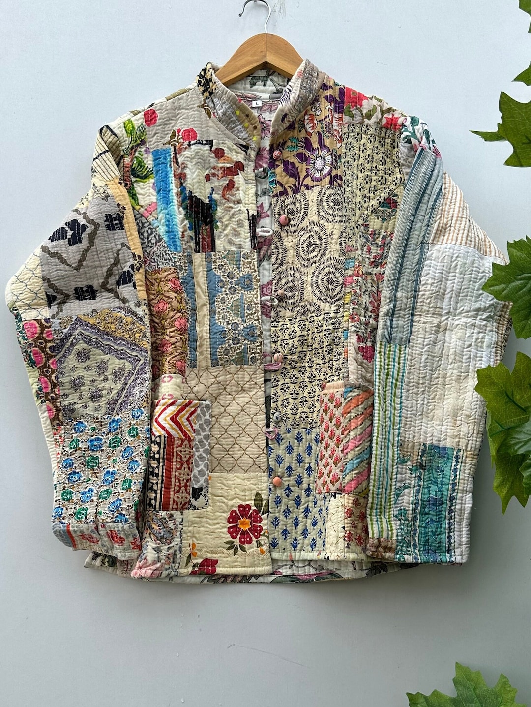 ジャケット・アウター PATCHWORK EMBROIDERY LACE JACKET 90's Patchwork Color Block Cotton Spring Jacket by OSY - Etsy