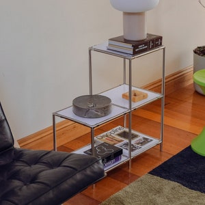 Mid-Century 2-Tier Shelving Unit: Modern modular and Bookshelf for Stylish Interiors