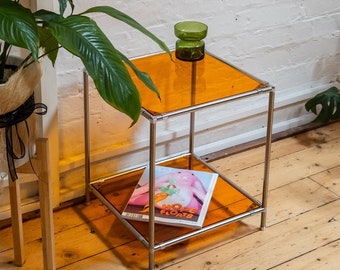 Mid-Century 2-Tier Bedside Sofa Table: Coffee Table and Bookshelf for Stylish Interiors