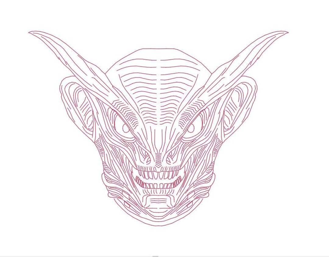 Lizard Alien Head Design Digital Download All-in-one Bundle .dxf, .pdf ...
