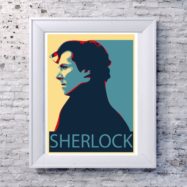 Sherlock Obama Style Tv Show Series Digital Image Plate Alternative Artwork Minimal Minimalist Movie Film Poster Design Wall Decoration Art